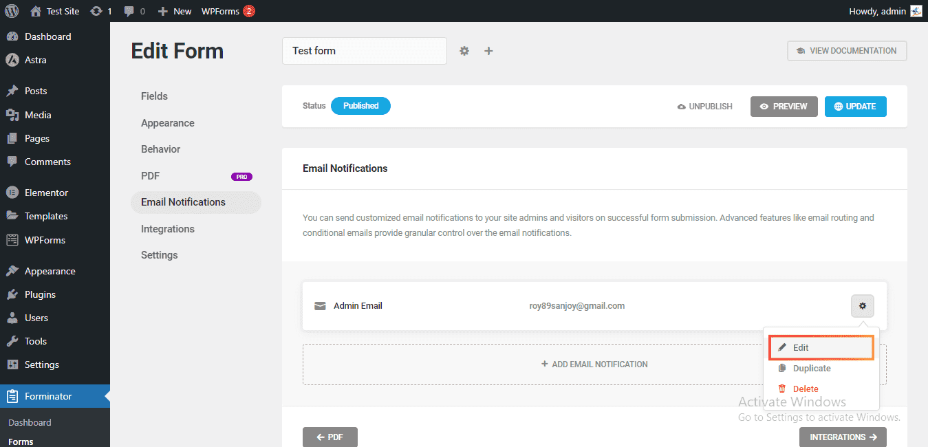 Websites on WordPress