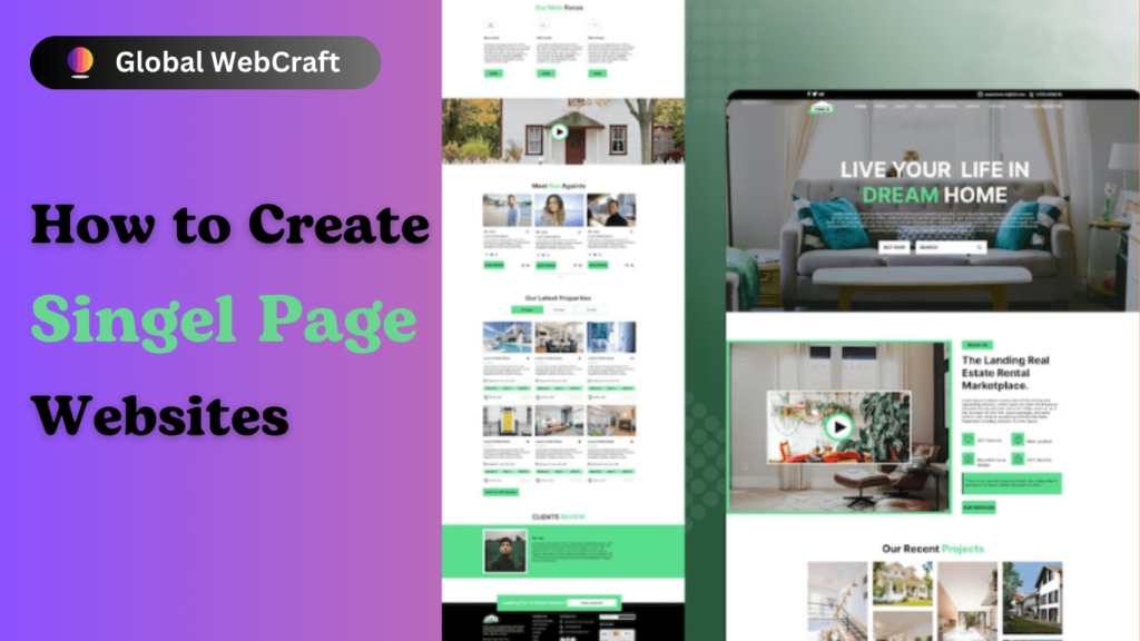 single page websites